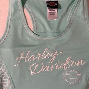 Harley-Davidson Mint Green Athletic Racerback Tank with White Script